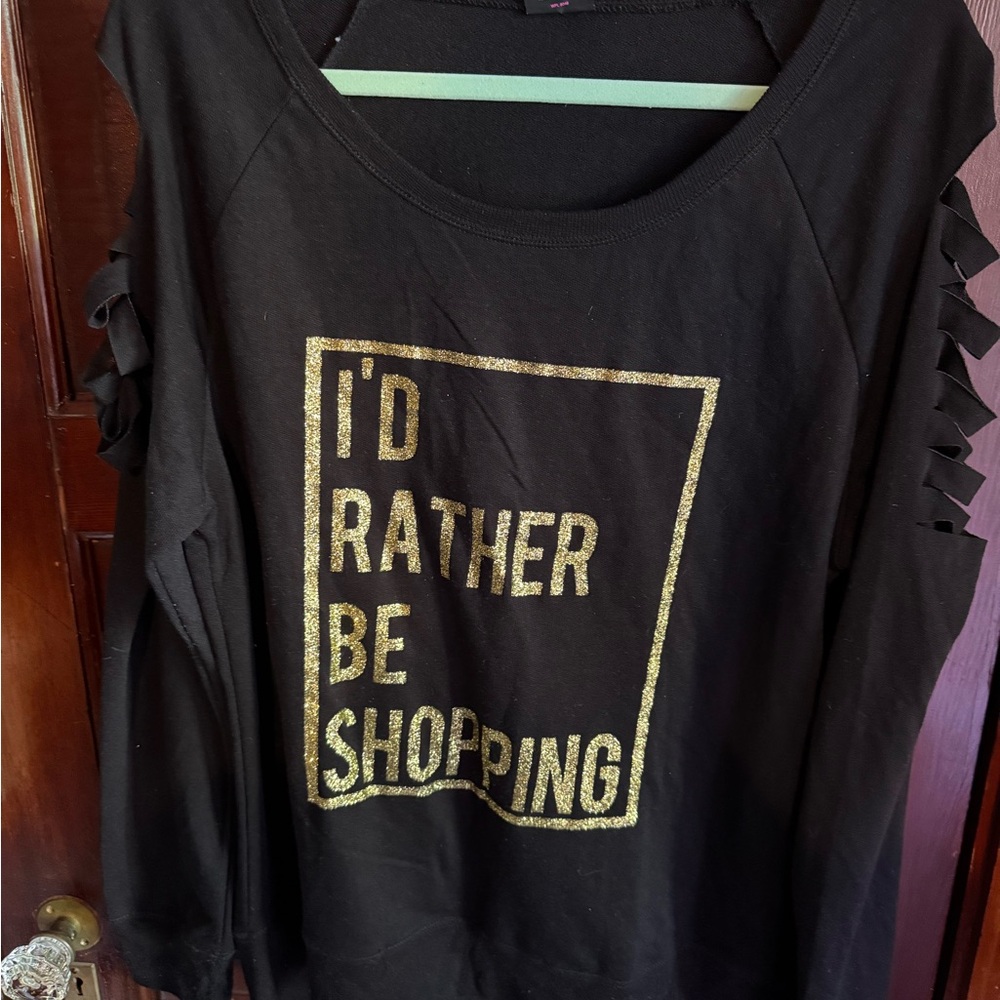 Material Girl Black Hoodie with Gold Statement